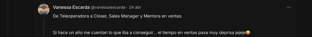 Testimonio: de teleoperadora a closer y Sales Manager en un año